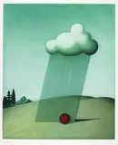 Friedrich Meckseper, Regen, Colour etching
