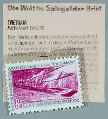 K.P. Brehmer, Die Welt im Spiegel der Briefmarke, 1966, Collage