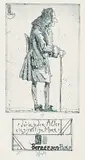 Horst Janssen, 2 Bll.: N. Vachez - Bergruen, Paris. Selbst 24.1.89, Etching