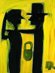 Hartmut "Hacky" Ritzerfeld, Beuys und seine Frau, Acrylic on canvas