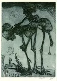 Horst Janssen, 3 Bll.: Lirum Larum. Totentanz (2), 1984, Etching