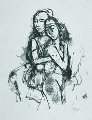 Zwei Mädchen by Karl Hofer, Lithograph, sold Mar 2002