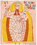 HAP Grieshaber, Die Himmelskönigin, Woodcut printed in colours