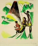 Max Pechstein, Palau IV (Auslegerboot), 1918, Lithograph
