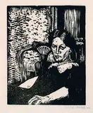 Emil Nolde, Sitzende Frau (Fru F.), 1906, Woodcut