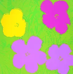 10 Bll.: Flowers by Andy Warhol, Silkscreen printed in colours, sold Dec 2001