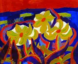 Josef Scharl, Komposition mit Blumen, 1941, Gouache