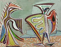 Streitende by Werner Gilles, 1947, Gouache, sold Dec 2001