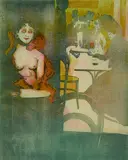 Hans Neumann, Vampyr, 1902, Linocut printed in colours