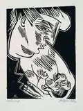 Säugling I by Conrad Felixmüller, 1918, Woodcut, sold Dec 2001