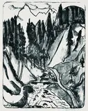 Erich Heckel, Gebirgstal, 1922, Lithograph