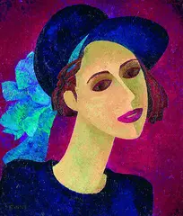 Anastasija Dmitrieva, Frauenporträt, Oil on canvas