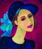 Anastasija Dmitrieva, Frauenporträt, Oil on canvas