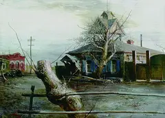 Das Haus mit Drachen by Georgij Petrowitsch Kitschigin, Oil on canvas, sold Dec 2001