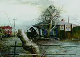 Georgij Petrowitsch Kitschigin, Das Haus mit Drachen, Oil on canvas