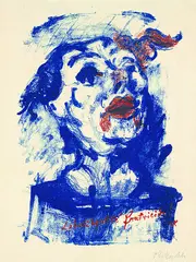 Das Prinzip by Oskar Kokoschka, Lithograph printed in colours, sold Dec 2001