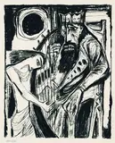 Albert Birkle, König David und Saul, Charcoal drawing