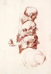 Studienblatt by Otto Greiner, Red chalk, sold Dec 2001