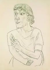 Sarika mit Zigarette by Max Beckmann, 1922, Lithograph, sold Dec 2001