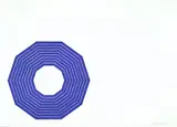 "D" aus: Purple Series by Frank Stella, 1971, Lithograph printed in colours, sold Dec 2001
