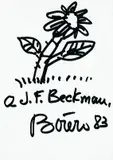 Fernando Botero, À J.F. Beckman, 1983, Felt-tip pen and ink drawing