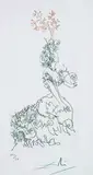 La Dame de l'Orangerie (Glückwunschkarte) by Salvador Dalí, 1967, Colour etching, sold Dec 2001