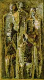 Jens Cords, Abwartend, 1964, Oil on paper mounted on wood