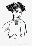 Stephan Balkenhol, Weiblicher Halbakt, Silkscreen printed in colours