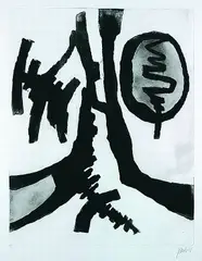 Komposition by Fritz Winter, 1968, Aquatint, sold Dec 2001