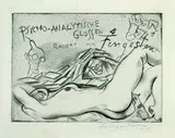 Michel Fingesten, 2 Bll.: Psychoanalytische Glossen. Der Heros - Der Zeugefinger, Etching