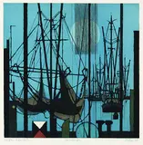 Otto Eglau, Inselhafen, Colour etching