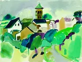 Guido Schaefer, Dorf im Taunus, Watercolour