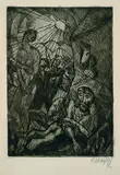 Fritz Schaefler, 2 Bll.: Hiob. Verspottung, Etching