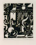 Kurt Beyerlein, Welt-Wunder-Schau, 1923, Woodcut