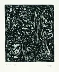 Antonio Saura Atarés, 2 Bll. Kompositionen, Aquatint