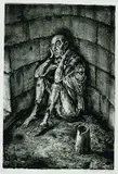 A. Paul Weber, Villon: Brief aus dem Kerker, Lithograph