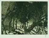 Horst Janssen, 2 Bll.: Heftige Landschaft. Gewitter zieht auf