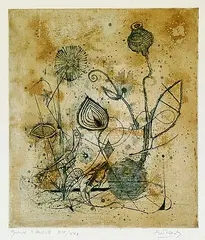 Fleurs II by Johnny Friedlaender, Colour etching, sold Dec 2001