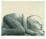 Horst Antes, Kriechende Figur, Etching