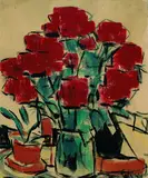 Rote Blüten by Christian Rohlfs, 1919, Gouache, sold Dec 2001