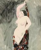Francis Picabia, Stehender weiblicher Akt in ein Tuch gehüllt