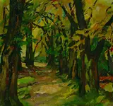 Leo Putz, Herbstlicher Waldweg (im Park von Schloß Seefeld)