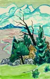 Gabriele Münter, Blick auf Alpspitz, Waxenstein und Zugspitze, 1935, Watercolour