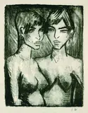 Otto Mueller, Zwei Mädchen - Halbakte (Russisches Mädchenpaar), 1920, Lithograph