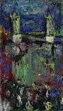 Hans Fronius, Tower Bridge, 1982, Oil on fibreboard