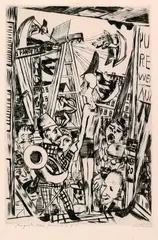 Der große Mann by Max Beckmann, 1921, Drypoint, sold Dec 2001