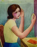 Georg Schrimpf, Mädchen mit Spiegel