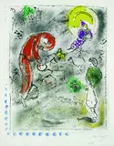 Marc Chagall, Les Toits, 1956, Lithograph printed in colours