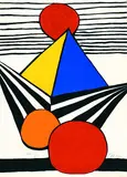 La Mémoire Élémentaire by Alexander Calder, 1976, Lithograph printed in colours, sold Dec 2001