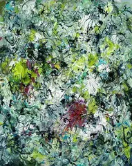 75/AP 4 by Rolf Cavael, 1975, Oil on fibreboard, sold Dec 2001